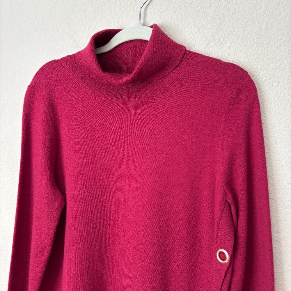 Soft Surroundings NEW Sleek Lines Turtleneck Long Sleeve Asymmetrical Sweater - Picture 3 of 9